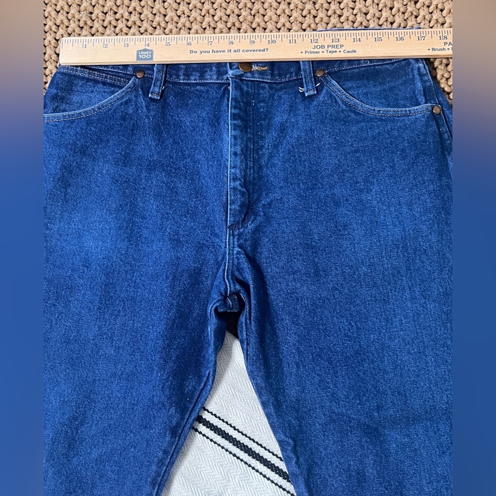 Wrangler 13MWZ Cowboy Cut Original Fit Jeans Dark Indigo 36x30 Made Mexico - Picture 4 of 7